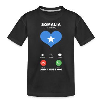 Somalia is calling Somalia Heart Souvenir - Kids' Premium Organic T-Shirt - black - Front
