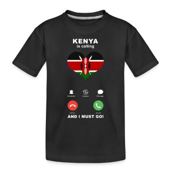 Le Kenya appelle Kenya Heart Souvenir - T-shirt bio Premium Enfant - noir - Devant