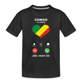 Le Congo appelle Congo Heart Souvenir - T-shirt bio Premium Enfant - noir - Devant