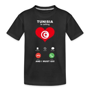 Tunesien is calling Tunesien Herz Souvenir - Kinder Premium Bio T-Shirt - Schwarz - Vorne
