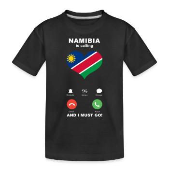 Namibia is calling Namibia Heart Souvenir - Kids' Premium Organic T-Shirt - black - Front
