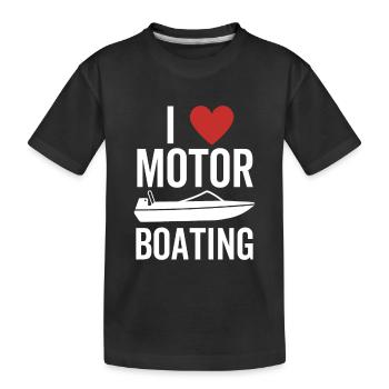 J’adore le bateau à moteur - T-shirt bio Premium Enfant - noir - Devant
