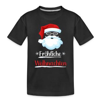 Witziger Santa - Kinder Premium Bio T-Shirt - Schwarz - Vorne