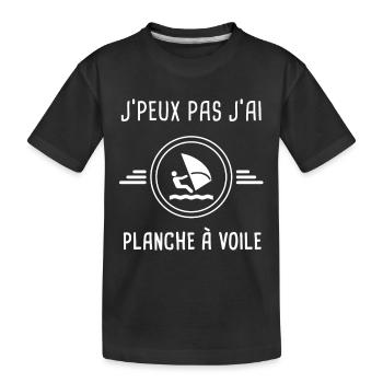 planche voile je peux pas j'ai planche a voile - T-shirt bio Premium Enfant - noir - Devant