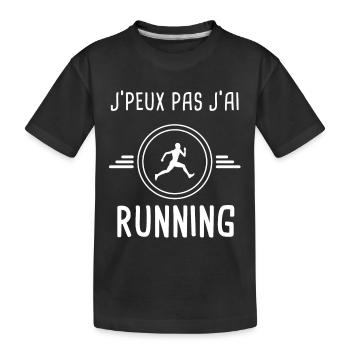 running je peux pas j'ai running courir coureur - T-shirt bio Premium Enfant - noir - Devant