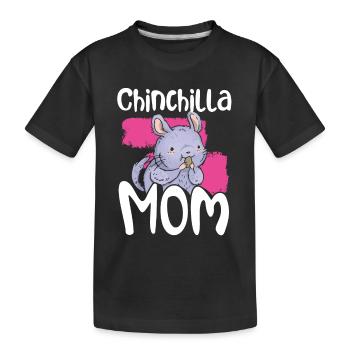Chinchilla Mutter - Kinder Premium Bio T-Shirt - Schwarz - Vorne