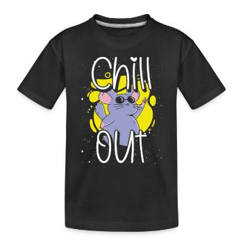 Chinchilla Auskühlen - Kinder Premium Bio T-Shirt - Schwarz - Vorne