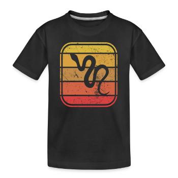 Snake Retro Reptile Python Idée cadeau - T-shirt bio Premium Enfant - noir - Devant