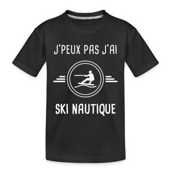 ski nautique je peux pas j'ai ski nautique skieur - T-shirt bio Premium Enfant - noir - Devant