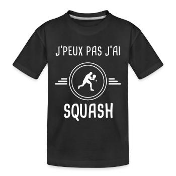 squash je peux pas j'ai squash badiste - T-shirt bio Premium Enfant - noir - Devant
