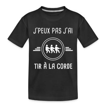 tir corde je peux pas j'ai tir à la corde treur - T-shirt bio Premium Enfant - noir - Devant