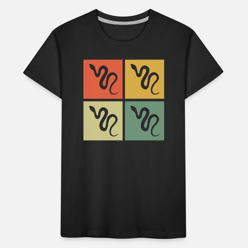 Snake Retro Reptile Python Idée cadeau T-shirt bio Premium Enfant
