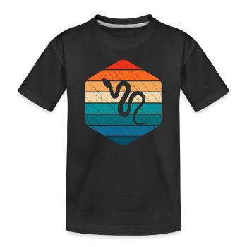 Snake Retro Reptile Python Idée cadeau - T-shirt bio Premium Enfant - noir - Devant