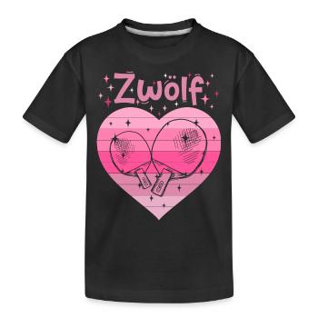 Tischtennis Mädchen 12. Geburtstag - Kinder Premium Bio T-Shirt - Schwarz - Vorne