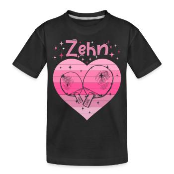Tischtennis Mädchen 10. Geburtstag - Kinder Premium Bio T-Shirt - Schwarz - Vorne