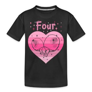Tischtennis Mädchen 4. Geburtstag - Kinder Premium Bio T-Shirt - Schwarz - Vorne