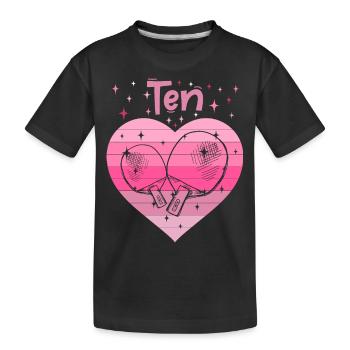 Tischtennis Mädchen 10. Geburtstag - Kinder Premium Bio T-Shirt - Schwarz - Vorne