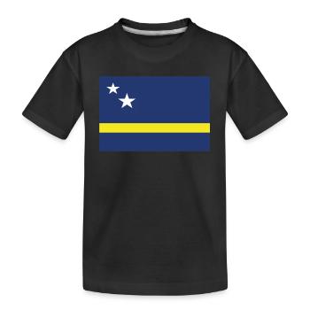 Offizielle Curacao Flagge Curaçao Country Pride - Kinder Premium Bio T-Shirt - Schwarz - Vorne