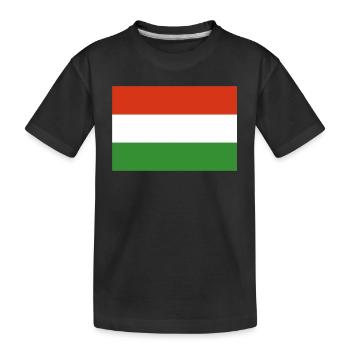 Offizielle ungarische Flagge Ungarischer Landesstolz - Kinder Premium Bio T-Shirt - Schwarz - Vorne