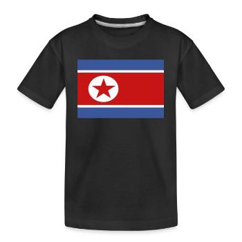 Offizielle nordkoreanische Flagge Nordkoreanisches Land - Kinder Premium Bio T-Shirt - Schwarz - Vorne