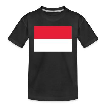 Offizielle Monaco Flagge Monégasque Monacan Country - Kinder Premium Bio T-Shirt - Schwarz - Vorne