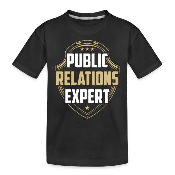 Public Relations Experte Job PR Beruf - Kinder Premium Bio T-Shirt - Schwarz - Vorne
