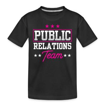 Équipe Öffentlichkeitsarbeit Job PR Relations publiques - T-shirt bio Premium Enfant - noir - Devant