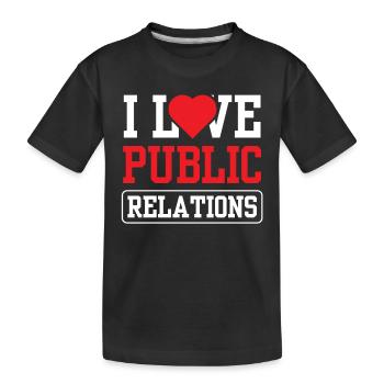 Ich Liebe Public Relations Job Beruf PR - Kinder Premium Bio T-Shirt - Schwarz - Vorne
