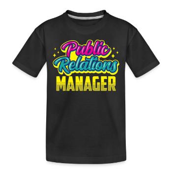 Manager Für Öffentlichkeitsarbeit Job PR Beruf - Kinder Premium Bio T-Shirt - Schwarz - Vorne