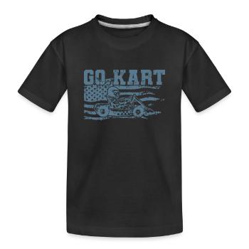 Go Kart Kartbahn Rennen Rennstrecke Sport - Kinder Premium Bio T-Shirt - Schwarz - Vorne