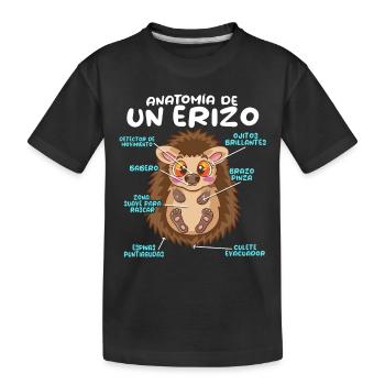 Anatomie d’un hérisson amusant - T-shirt bio Premium Enfant - noir - Devant