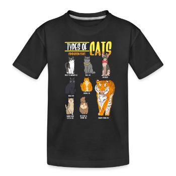 Arten von Katzen Humor Tiger Katzen - Kinder Premium Bio T-Shirt - Schwarz - Vorne
