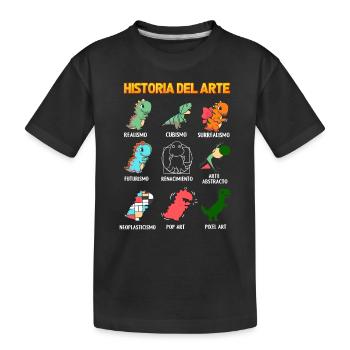 Histoire de l’art avec les dinosaures - T-shirt bio Premium Enfant - noir - Devant
