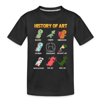 Histoire de l’art avec les dinosaures Anglais - T-shirt bio Premium Enfant - noir - Devant