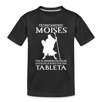 Moises Premier téléchargement de données tablette cloud - T-shirt bio Premium Enfant - noir - Devant