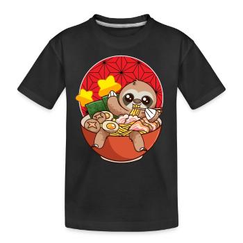 Lazy Kawaii Manger Ramen Japon - T-shirt bio Premium Enfant - noir - Devant