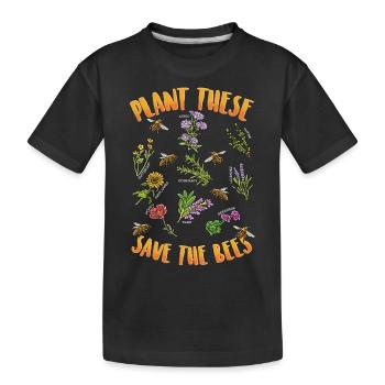 Plant This Saves Bees - Kids' Premium Organic T-Shirt - black - Front