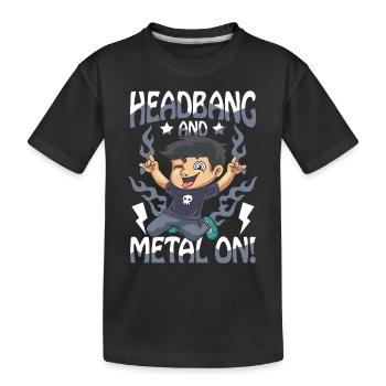 Headbang And Metal On für einen Schüler und Jungs - Kinder Premium Bio T-Shirt - Schwarz - Vorne