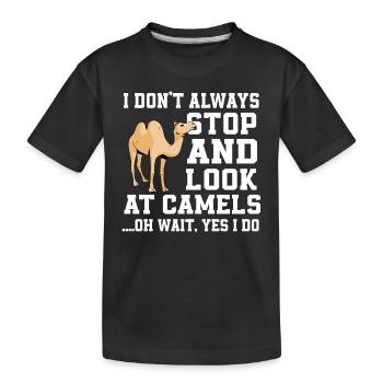 Funny camel proverb - Kids' Premium Organic T-Shirt - black - Front
