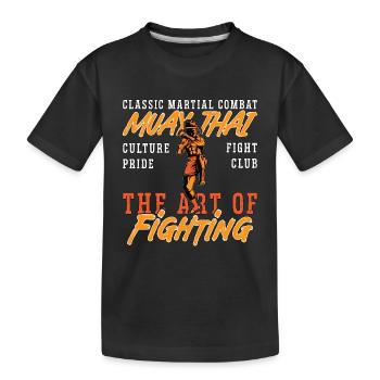 Muay Thai Classic Martial Combat Fighter Boxing - Kinder Premium Bio T-Shirt - Schwarz - Vorne