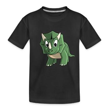 Tricératops Dessin animé Dinosaures - T-shirt bio Premium Enfant - noir - Devant