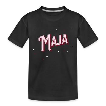 Maja Namen personalisiert - Kinder Premium Bio T-Shirt - Schwarz - Vorne