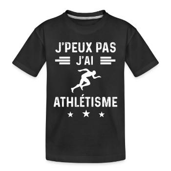 athlète je peux pas j'ai athlétisme - T-shirt bio Premium Enfant - noir - Devant