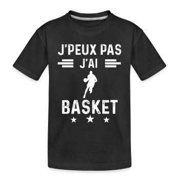 basketteur je peux pas j'ai basket - T-shirt bio Premium Enfant - noir - Devant