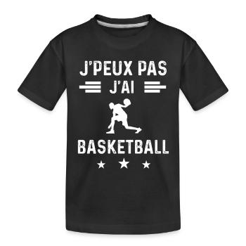 basketteur je peux pas j'ai basketball sport - T-shirt bio Premium Enfant - noir - Devant