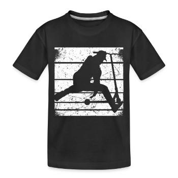 Stuntscooter Stunt Scooter Kick Tretroller Skater - Kinder Premium Bio T-Shirt - Schwarz - Vorne