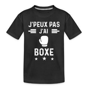 boxeur je peux pas j'ai boxe gants - T-shirt bio Premium Enfant - noir - Devant