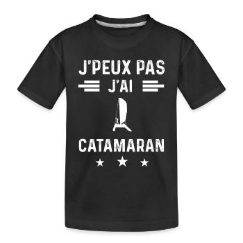 voilier je peux pas j'ai catamaran - T-shirt bio Premium Enfant - noir - Devant