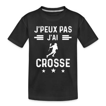 hockeyeur je peux pas j'ai crosse - T-shirt bio Premium Enfant - noir - Devant