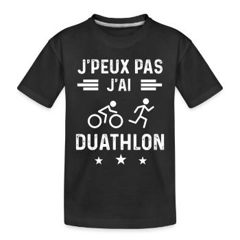 duathlète je peux pas j'ai duathlon sport - T-shirt bio Premium Enfant - noir - Devant